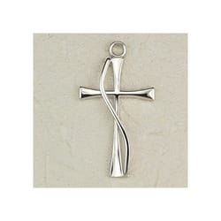 Sterling Silver Contemporary Cross with 18 inch chain