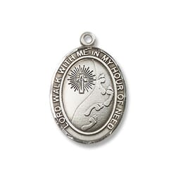 Sterling Silver Footprints / Cross Pendant w/ Chain
