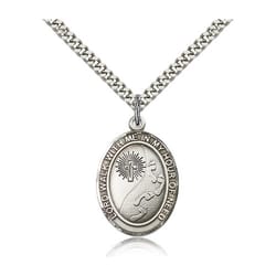 Sterling Silver Footprints / Cross Pendant w/ chain