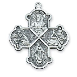 Sterling Silver Four-Way Medal on 24 inch chain