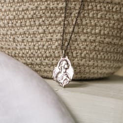 Sterling Silver Madonna Cameo Pendant,  18 inch Chain