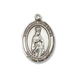 Sterling Silver Our Lady of Fatima Pendant w/ Chain