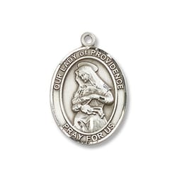 Sterling Silver Our Lady of Providence Pendant w/ Chain