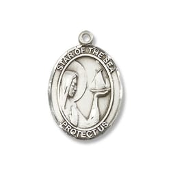 Sterling Silver Our Lady Star of the Sea Pendant w/ Chain
