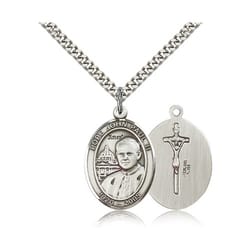 Sterling Silver Pope John Paul II Pendant w/ chain