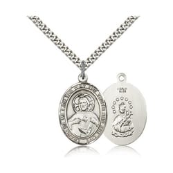 Sterling Silver Scapular Pendant w/ chain
