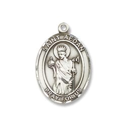 Sterling Silver St. Aedan of Ferns Pendant w/ Chain