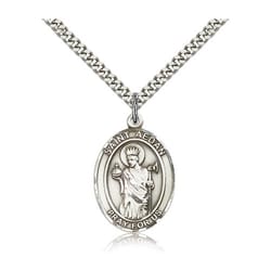 Sterling Silver St. Aedan of Ferns Pendant w/ chain