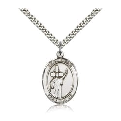 Sterling Silver St. Aidan Of Lindisfarne Pendant w/ chain