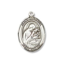 Sterling Silver St. Aloysius Gonzaga Pendant w/ Chain