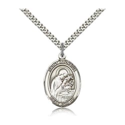 Sterling Silver St. Aloysius Gonzaga Pendant w/ chain