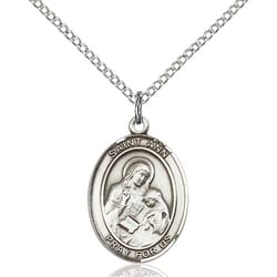 Sterling Silver St. Ann Pendant w/ Chain