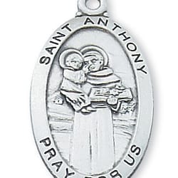Sterling Silver St. Anthony Medal with 24 inch chain