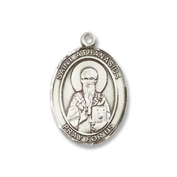Sterling Silver St. Athanasius Pendant w/ Chain