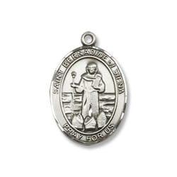 Sterling Silver St. Bernadine of Sienna Pendant w/ Chain