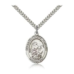 Sterling Silver St. Bernard of Montjoux Pendant w/ chain