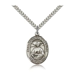 Sterling Silver St. Catherine Laboure Pendant w/ chain
