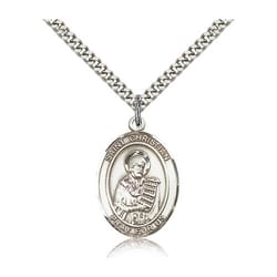 Sterling Silver St. Christian Demosthenes Pendant w/ chain