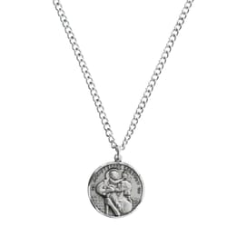Sterling Silver St. Christopher Medal with 24 inch chain