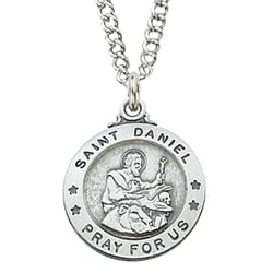 Sterling Silver St. Daniel Medal with 20 inch chain