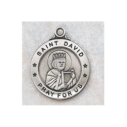 Sterling Silver St. David Medal with 20 inch chain