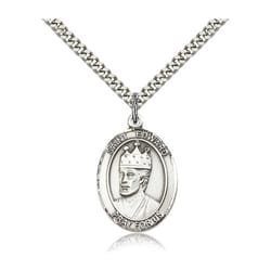 Sterling Silver St. Edward the Confessor Pendant w/ chain