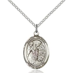 Sterling Silver St. Fiacre Pendant w/ Chain