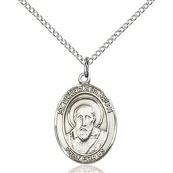 Sterling Silver St. Francis De Sales Pendant w/ Chain