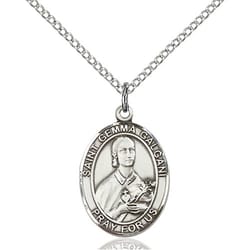Sterling Silver St. Gemma Galgani Pendant w/ Chain