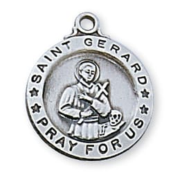 Sterling Silver St. Gerard Medal with 18 inch chain