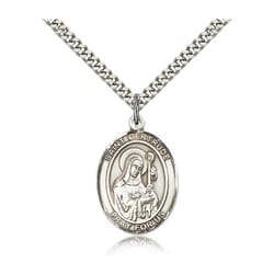 Sterling Silver St. Gertrude of Nivelles Pendant w/ chain