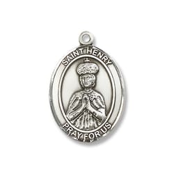 Sterling Silver St. Henry II Pendant w/ Chain