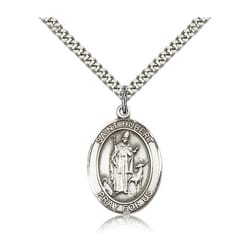 Sterling Silver St. Hubert of Liege Pendant w/ chain