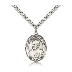 Sterling Silver St. Ignatius of Loyola Pendant w/ chain
