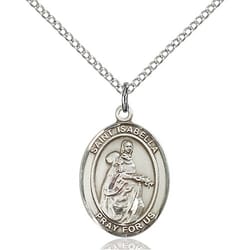 Sterling Silver St. Isabella of Portugal Pendant w/ Chain