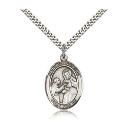 Sterling Silver St. John of God Pendant w/ chain