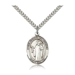 Sterling Silver St. Joseph The Worker Pendant w/ chain