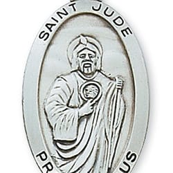 Sterling Silver St. Jude Medal with 24 inch chain