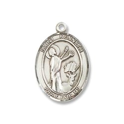 Sterling Silver St. Kenneth Pendant w/ Chain