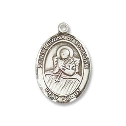 Sterling Silver St. Lidwina of Schiedam Pendant w/ Chain