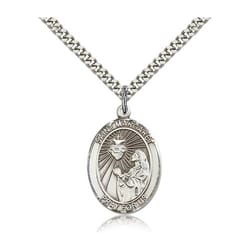 Sterling Silver St. Margaret Mary Alacoque Pendant w/ chain