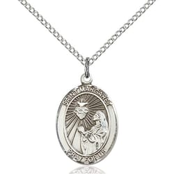 Sterling Silver St. Margaret Mary Alacoque Pendant w/ Chain