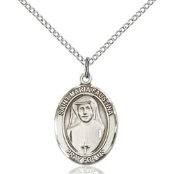 Sterling Silver St. Maria Faustina Pendant w/ chain