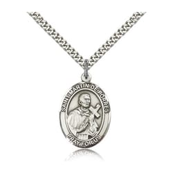 Sterling Silver St. Martin de Porres Pendant w/ chain