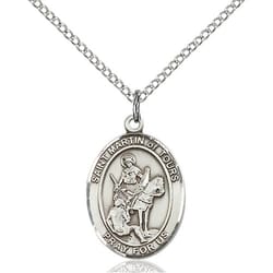 Sterling Silver St. Martin of Tours Pendant w/ Chain