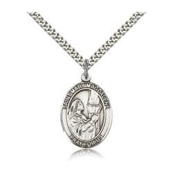 Sterling Silver St. Mary Magdalene Pendant - 24 inch chain
