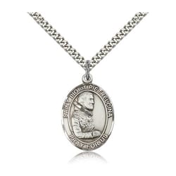 Sterling Silver St. Pio of Pietrelcina Pendant w/ chain