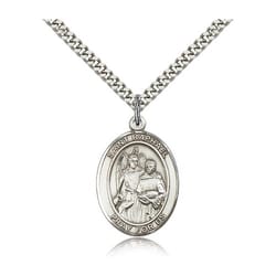 Sterling Silver St. Raphael the Archangel Pendant w/ chain