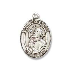 Sterling Silver St. Rene Goupil Pendant w/ Chain