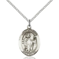 Sterling Silver St. Richard Pendant w/ Chain